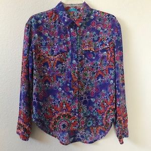 L’AMOUR Nanette Lepore Kaleidoscope Print Shirt M